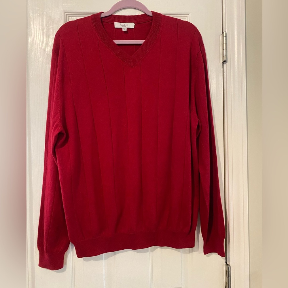 Turnbury Sweater Red Large Cashmere/Cotton/ Silk Blend